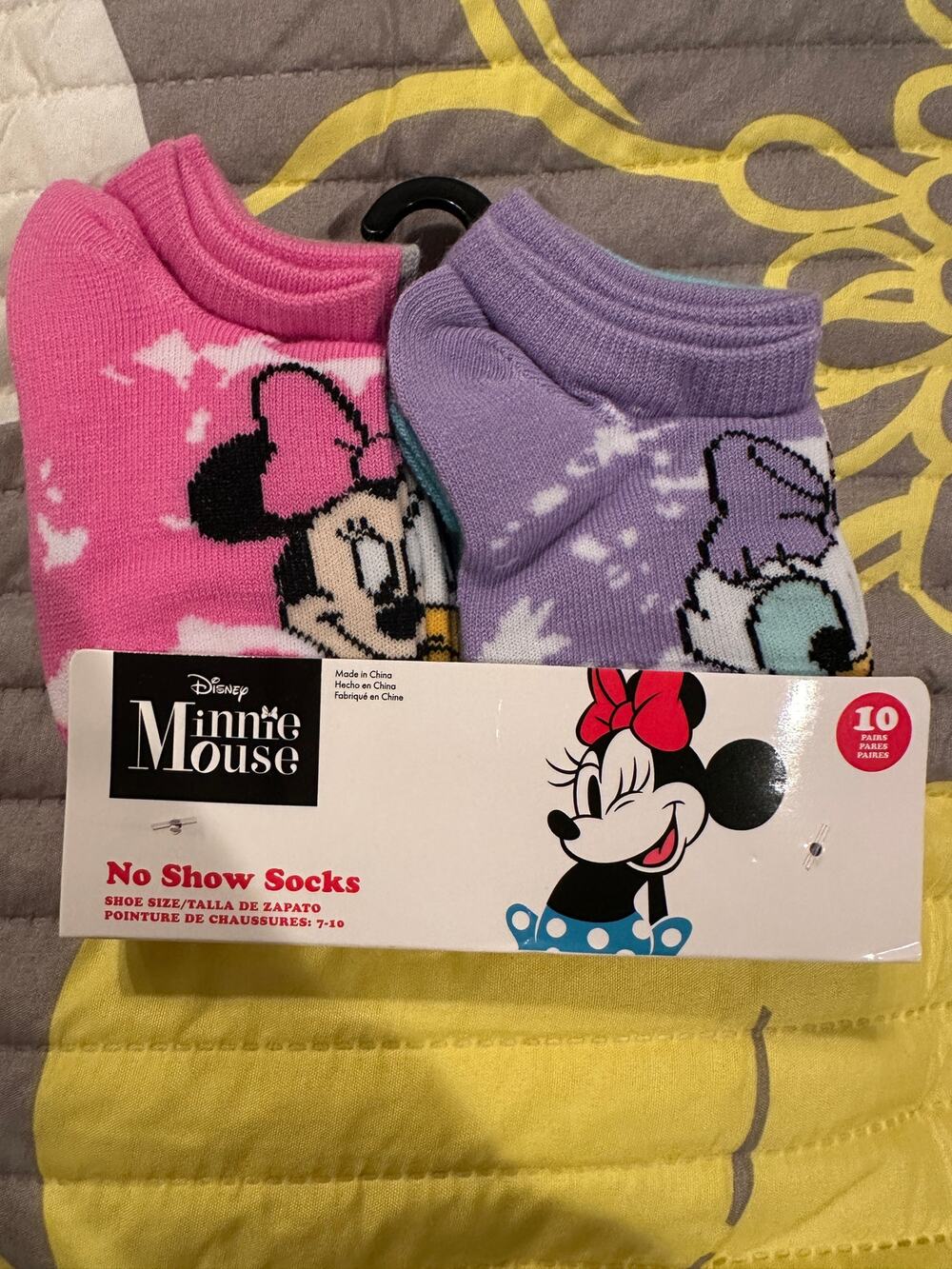 NWT Disney Minnie Mouse No Show 10 pk Kids Socks Sz 7-10